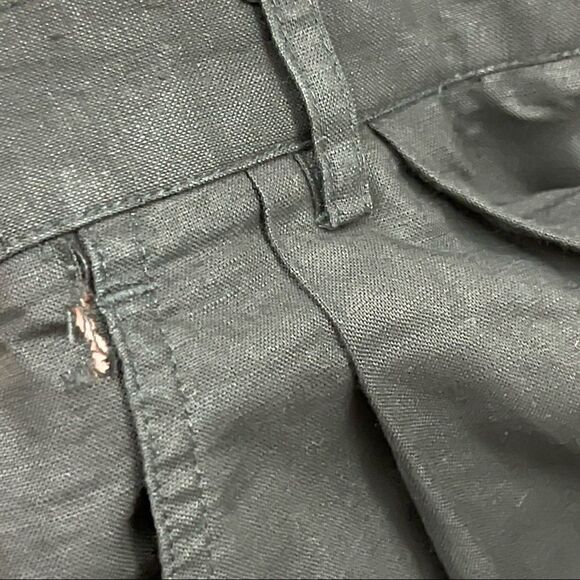 Vintage 90’s Susan Bristol Black Linen High Waist Relaxed Trouser Pants 12 - Picture 12 of 12